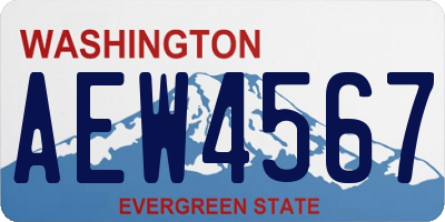 WA license plate AEW4567