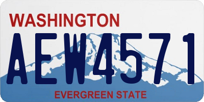 WA license plate AEW4571