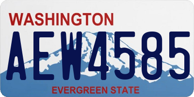 WA license plate AEW4585
