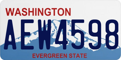 WA license plate AEW4598