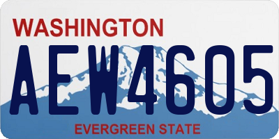 WA license plate AEW4605
