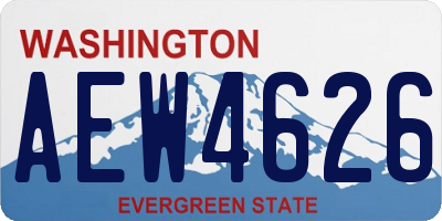 WA license plate AEW4626