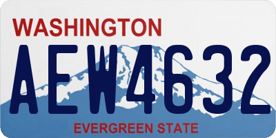 WA license plate AEW4632