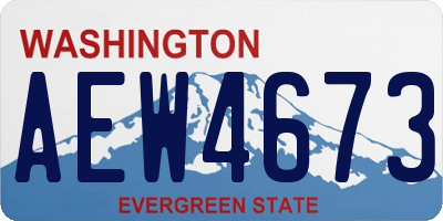 WA license plate AEW4673