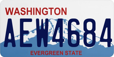 WA license plate AEW4684