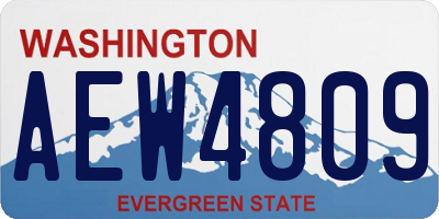 WA license plate AEW4809