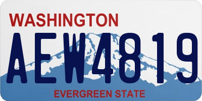 WA license plate AEW4819