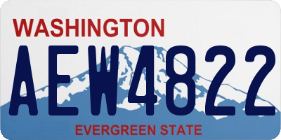 WA license plate AEW4822