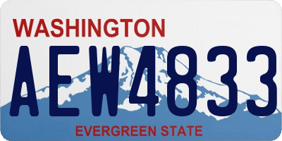 WA license plate AEW4833