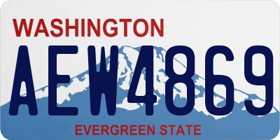 WA license plate AEW4869