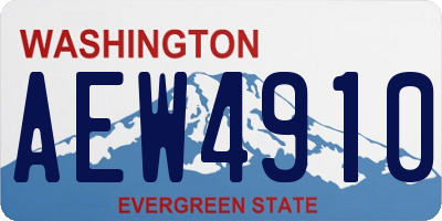 WA license plate AEW4910