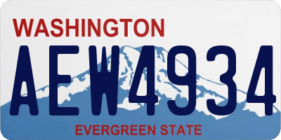 WA license plate AEW4934