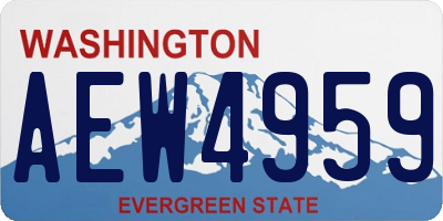 WA license plate AEW4959