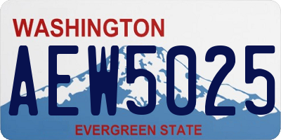 WA license plate AEW5025