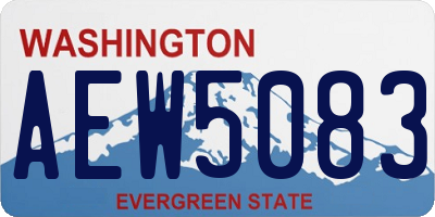 WA license plate AEW5083