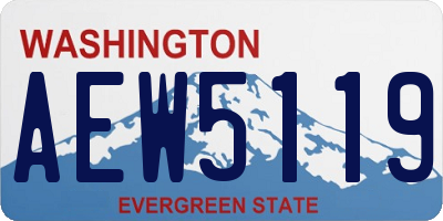 WA license plate AEW5119