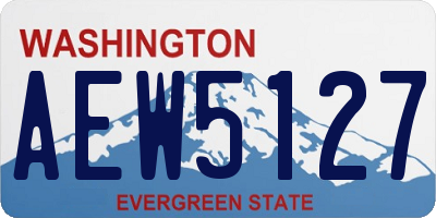 WA license plate AEW5127