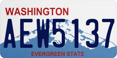 WA license plate AEW5137