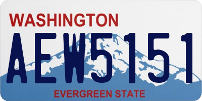 WA license plate AEW5151