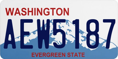 WA license plate AEW5187