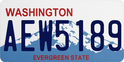 WA license plate AEW5189