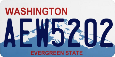 WA license plate AEW5202
