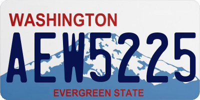 WA license plate AEW5225