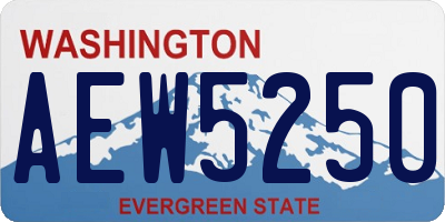 WA license plate AEW5250
