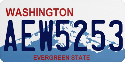 WA license plate AEW5253