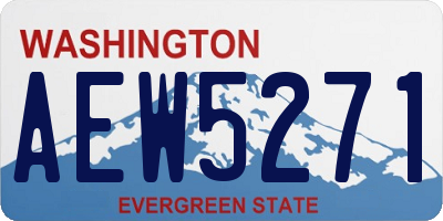 WA license plate AEW5271