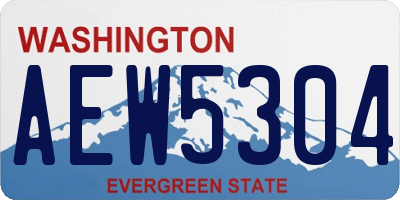 WA license plate AEW5304