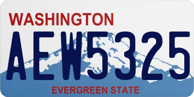 WA license plate AEW5325