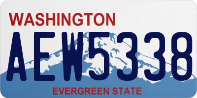 WA license plate AEW5338