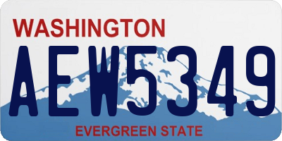 WA license plate AEW5349