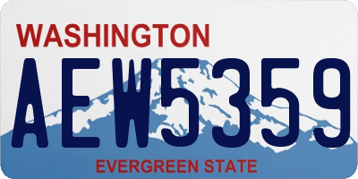 WA license plate AEW5359