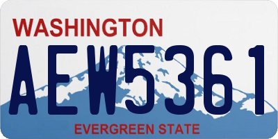 WA license plate AEW5361