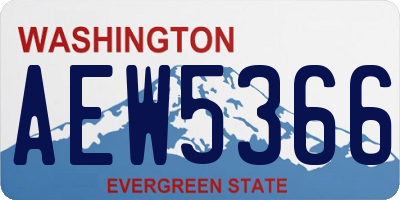 WA license plate AEW5366