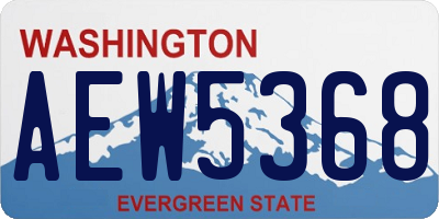 WA license plate AEW5368