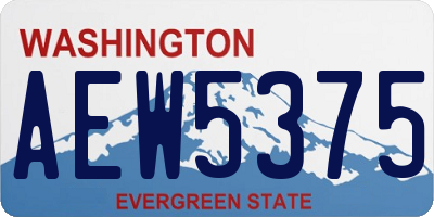 WA license plate AEW5375