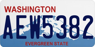 WA license plate AEW5382
