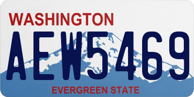 WA license plate AEW5469