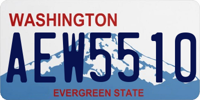 WA license plate AEW5510