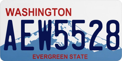 WA license plate AEW5528