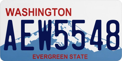 WA license plate AEW5548