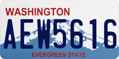 WA license plate AEW5616