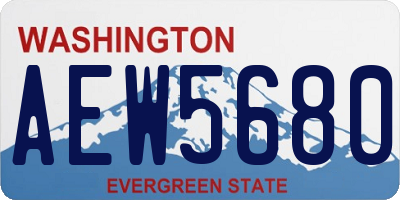 WA license plate AEW5680