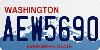 WA license plate AEW5690
