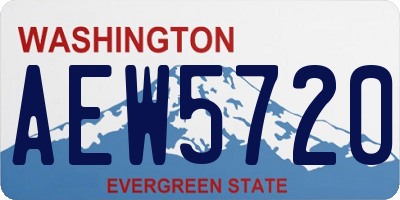 WA license plate AEW5720
