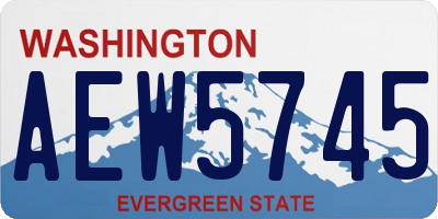 WA license plate AEW5745