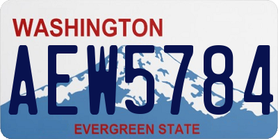 WA license plate AEW5784
